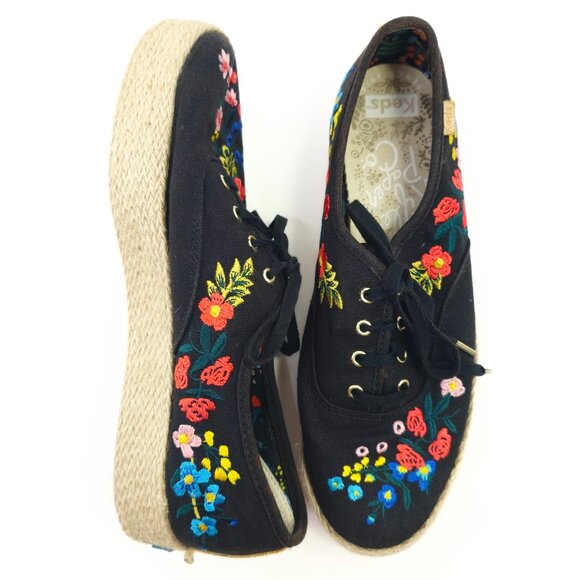 Keds x Rifle Paper Co. Women's Embroidered Canvas Platform Sneakers - Picture 1 of 9